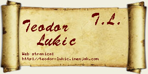 Teodor Lukić vizit kartica